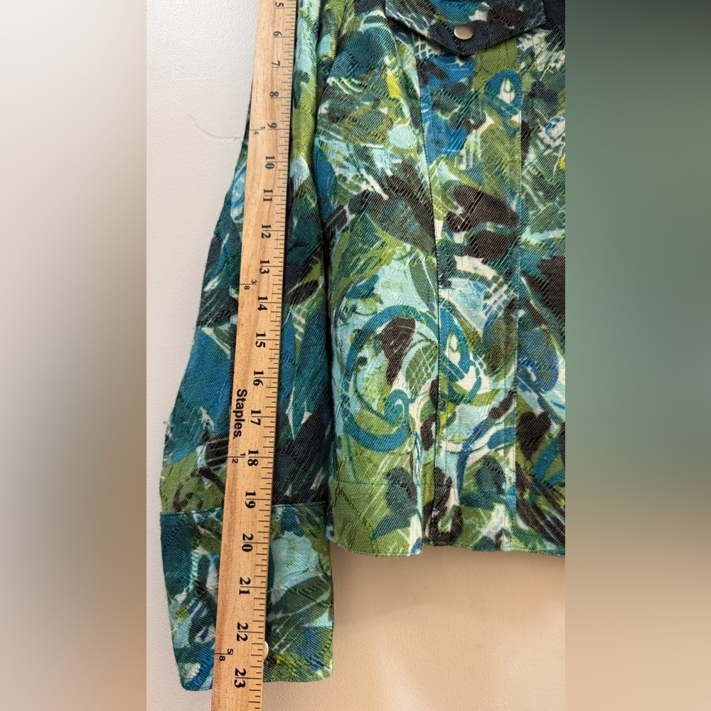 Chico’s Abstract Floral Tapestry Jacket Size 2 (L/12-14) - Picture 7 of 11
